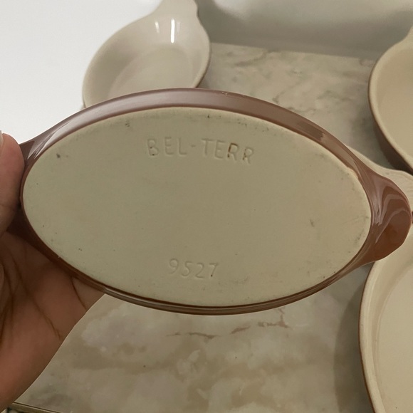 Set Of 5 Vintage Bel-Terr 9527 souffle/au-gratin dish Brown - Picture 3 of 3